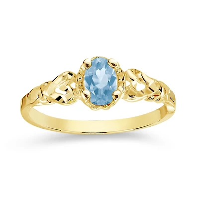 10k ring with march  stone. Color: yellow | Doucet Latendresse
