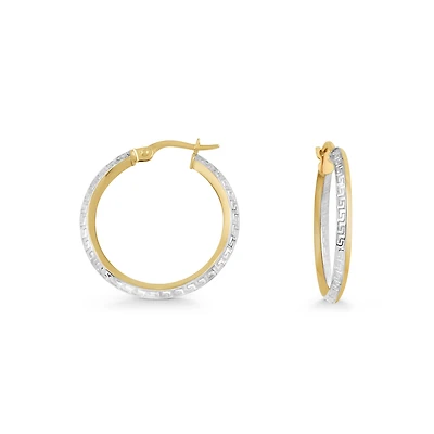 Boucles d'oreilles anneaux - Or 2-tons 10K - 20mm. Color: 2 tons | Doucet Latendresse