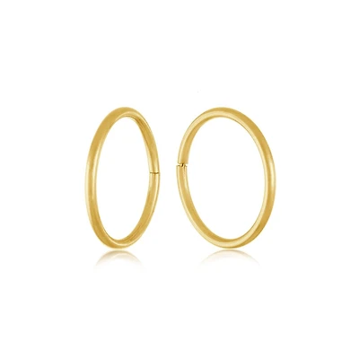 Hoop earrings for babies - 10K yellow Gold - 8mm. Color: yellow | Doucet Latendresse