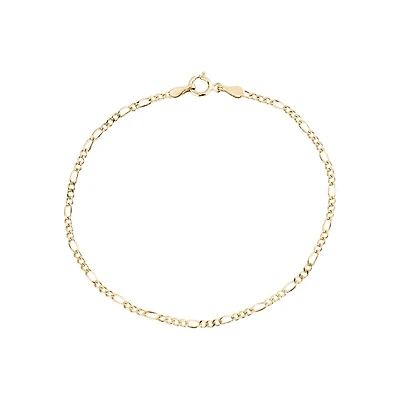 7'' Figaro bracelet - 10K yellow Gold. Color: yellow | Doucet Latendresse