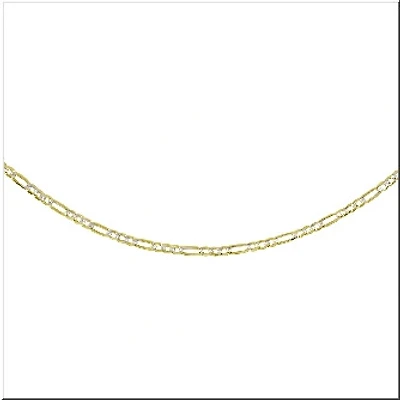 Bracelet figaro 2 tons 7 pouces en or 10K. Color: jaune | Doucet Latendresse