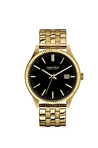 Montre Caravelle New York pour homme - Acier inoxydable couleur or jaune. | Doucet Latendresse
