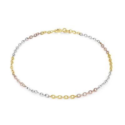 Bracelet 7.5'' - Or 3-tons 10K (jaune blanc et rose). Color: 3 tons | Doucet Latendresse