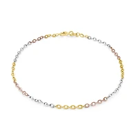 Bracelet de 2mm en Or 10K 3-tons - 7.5
