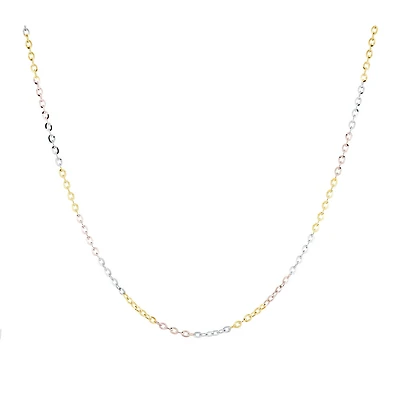 18'' Chain - 10K 3-tone Gold (yellow white and rose). Color: 3 tone | Doucet Latendresse