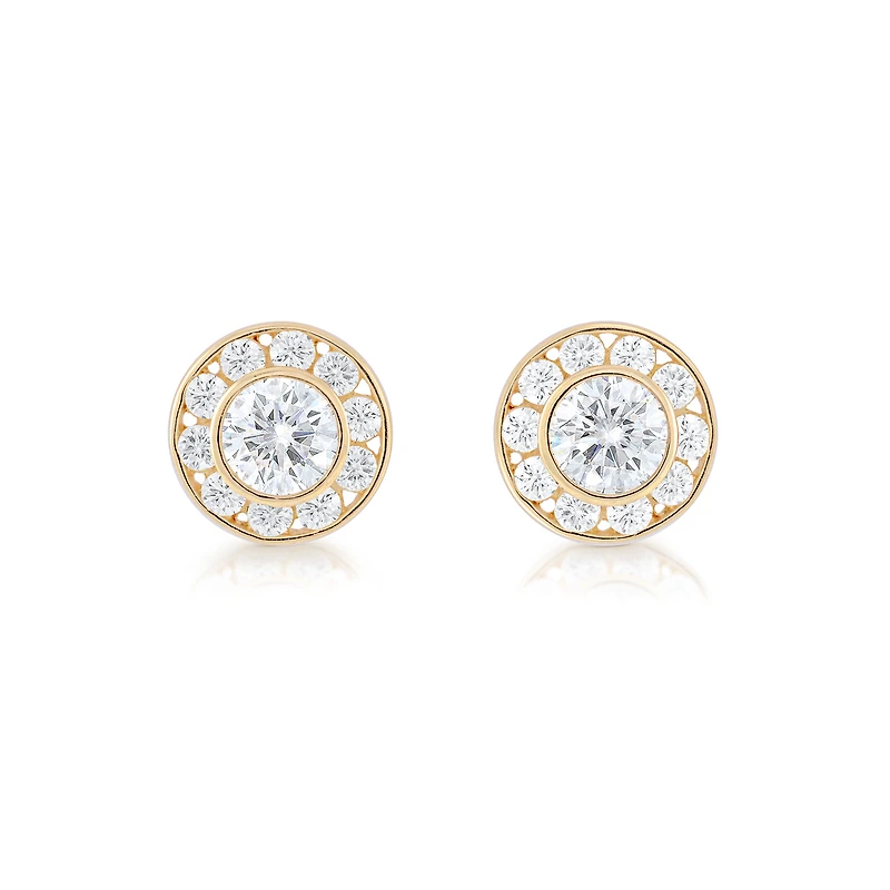 Stud earrings with cubic zirconia