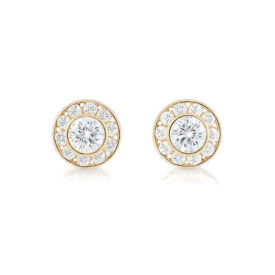 Stud earrings with cubic zirconia