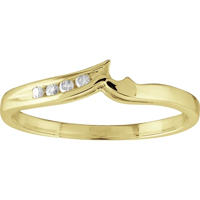 10K yellow Gold Ring Set with 4 Channel Diamonds. Color: | Doucet Latendresse