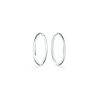 Sterling silver Sleepers hoop earrings for children - 13mm. Color: silver | Doucet Latendresse