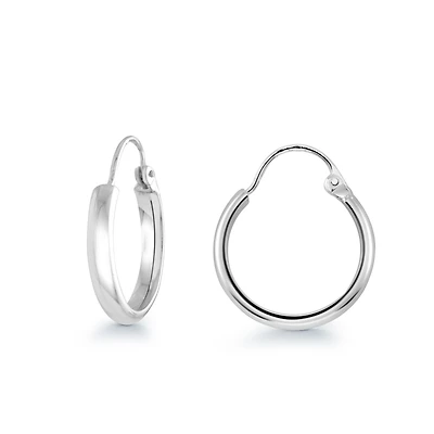 Boucles d'oreilles anneaux -  Argent sterling - 20mm x 16mm. Color: argent | Doucet Latendresse