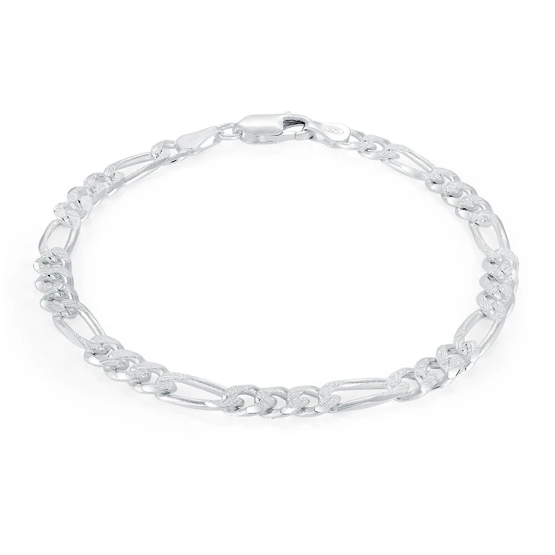 Bracelet figaro 8'' - Argent sterling. Color: blanc | Doucet Latendresse