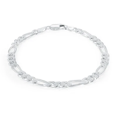 8'' Figaro bracelet - Sterling silver. Color: white | Doucet Latendresse