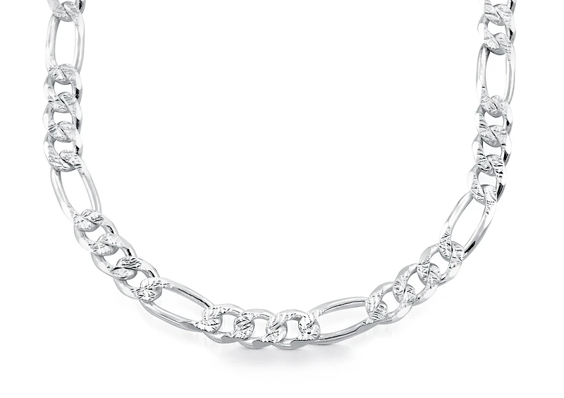 Chaîne figaro 18'' - Argent sterling. Color: blanc | Doucet Latendresse
