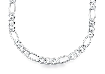 Chaîne figaro 18'' - Argent sterling. Color: blanc | Doucet Latendresse