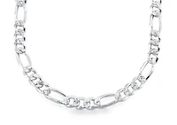 Chaîne figaro 18'' - Argent sterling. Color: blanc | Doucet Latendresse