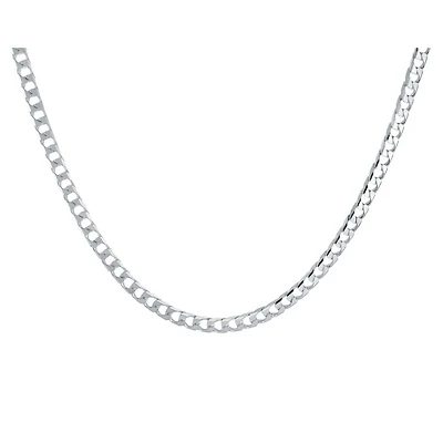 Chaîne gourmette 16'' - Argent sterling - 4mm. Color: argent | Doucet Latendresse