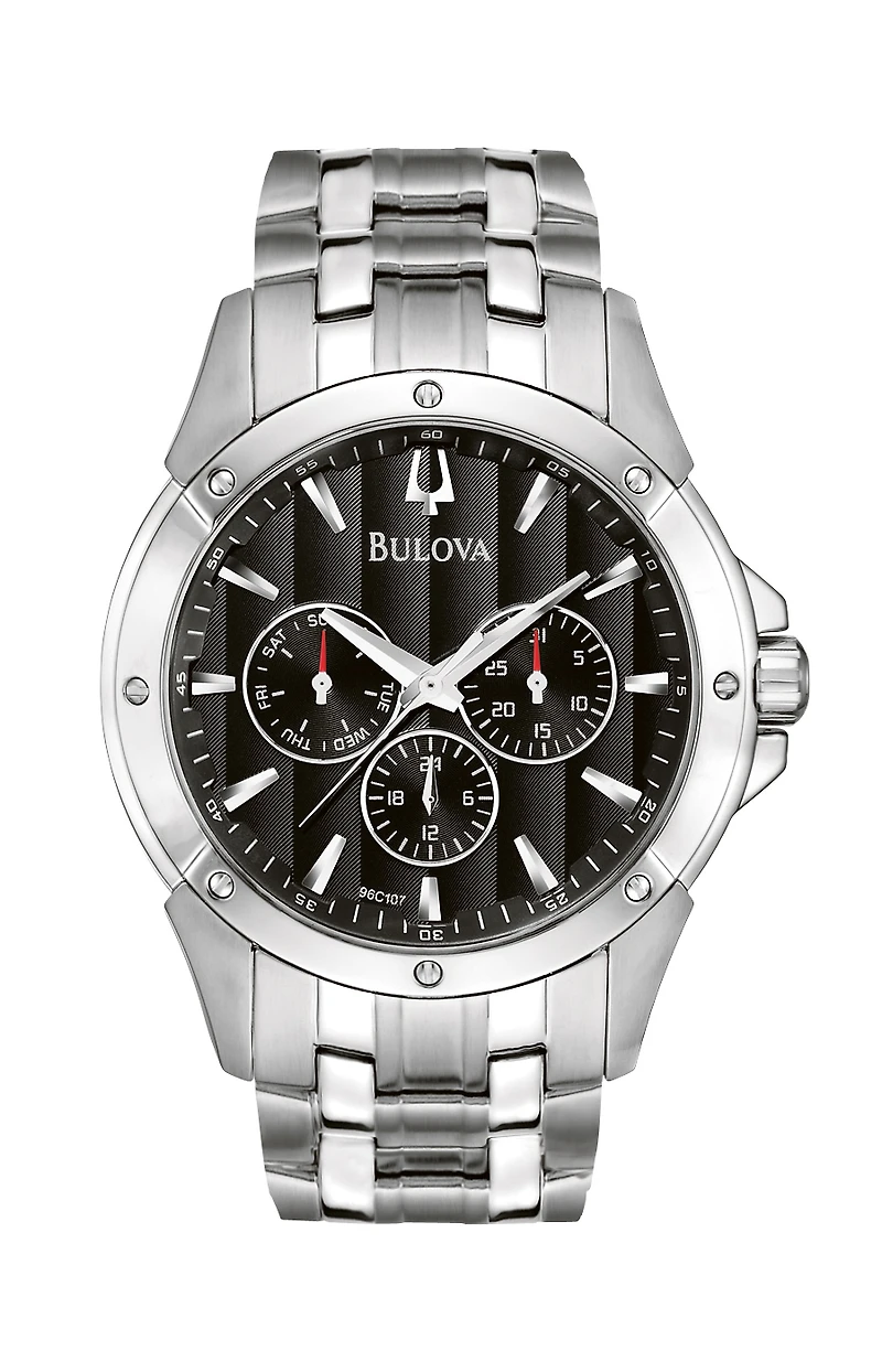 Bulova watch with quartz movement for men - Stainless steel. | Doucet Latendresse