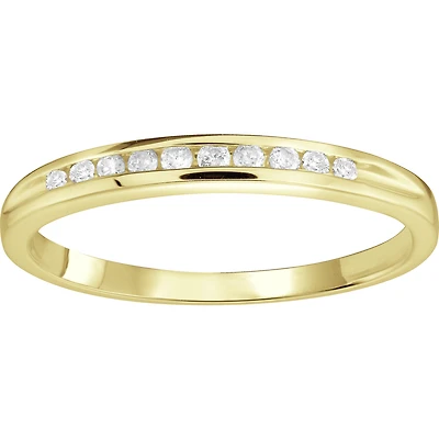 Bague Semi-Éternité en Or Jaune 10K Serti de 10 Diamants. Color: jaune | Doucet Latendresse