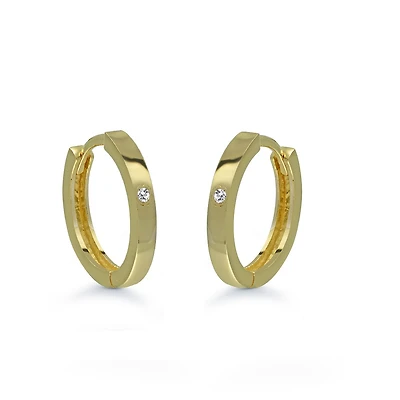 Hoop earrings with cubic zirconia