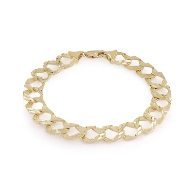 Bracelet gourmette 8'' pour hommes - Or jaune 10K. Color: jaune | Doucet Latendresse