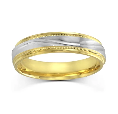 Band for men - 10K 2-tone Gold (white and yellow)*. Color: 2 tone | Doucet Latendresse
