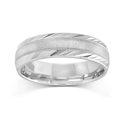 Band for men - 10K white Gold*. Color: white | Doucet Latendresse