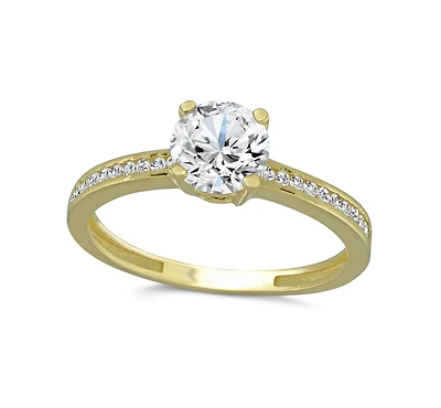 womens cocktail ring - 10K yellow Gold & Cubic zirconia 2mm. Color: | Doucet Latendresse