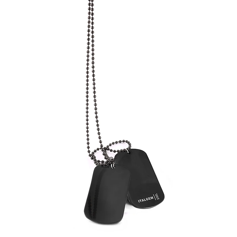 Collier à Plaques - Acier inoxydable noir. Color: noir | Doucet Latendresse