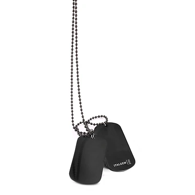 Collier à Plaques - Acier inoxydable noir. Color: noir | Doucet Latendresse