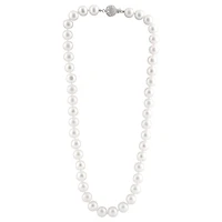 Collier de perles d'eau douces 18''  - Argent sterling & zircons cubiques. Color: blanc | Doucet Latendresse