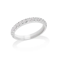 Jonc semi-éternité pour femme - Acier inoxydable & Zircon cubique. Color: blanc | Doucet Latendresse