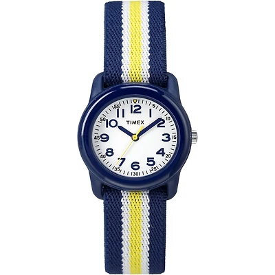 Montre Timex à quartz pour enfants - Cadran blanc avec gros chiffres, verre minéral  et bracelet en tissu | Doucet Latendresse