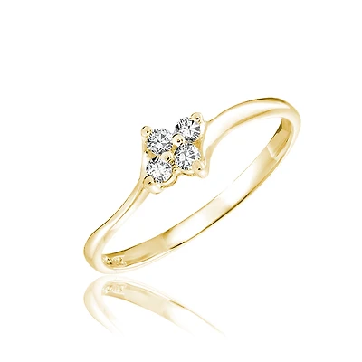 Bague sertie de diamants totalisant 0.10 Carats Qualité:I Couleur:GH - en or jaune 10K. Color: jaune | Doucet Latendresse