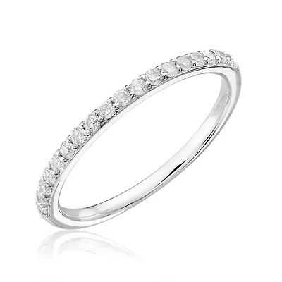 Bague Éternité en Or blanc 14K Sertie de Diamants Pavés - 0.20ct. Color: | Doucet Latendresse