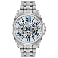 Montre automatique Bulova pour hommes - Cadran squelettisé accentué de détails bleus | Doucet Latendresse