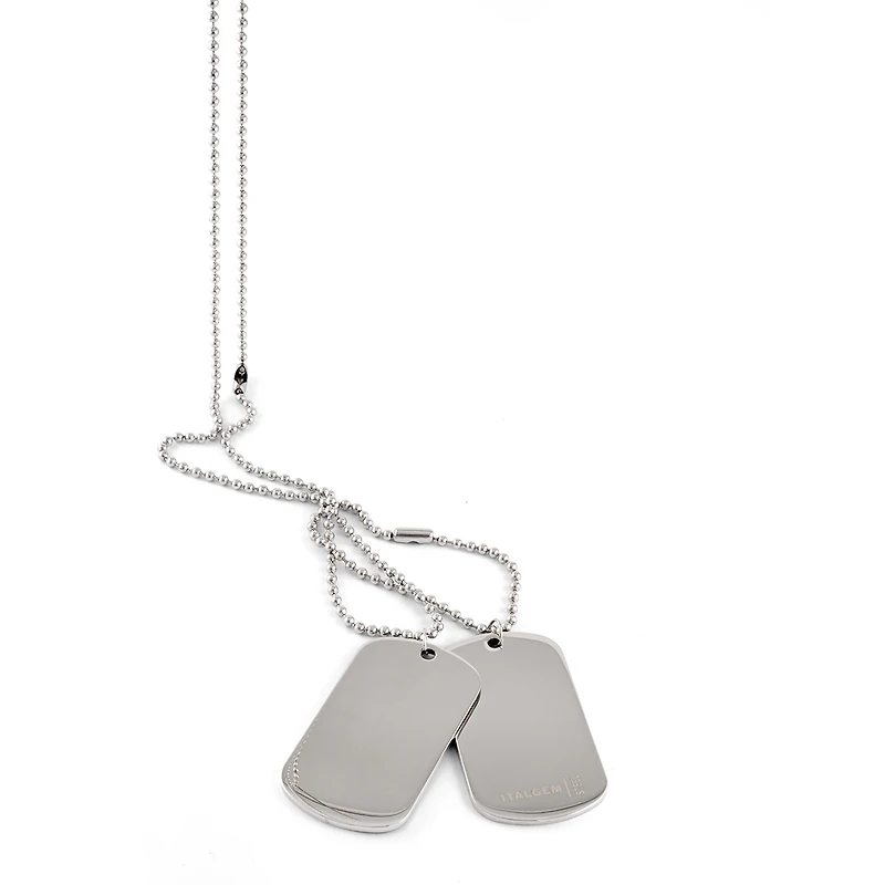 Collier à Plaques - Acier inoxydable. Color: argent | Doucet Latendresse
