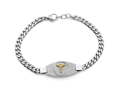 Medical bracelet - 2-tone stainless steel. Color: 2 tone | Doucet Latendresse