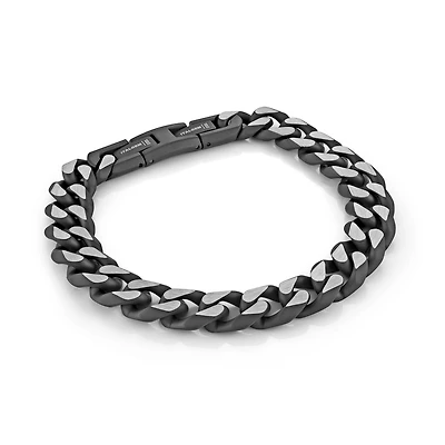 Bracelet gourmette pour homme - Acier inoxydable. Color: noir | Doucet Latendresse