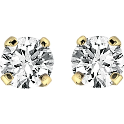 Stud Earrings - 14K yellow Gold & Diamonds 5pts.. Color: yellow | Doucet Latendresse
