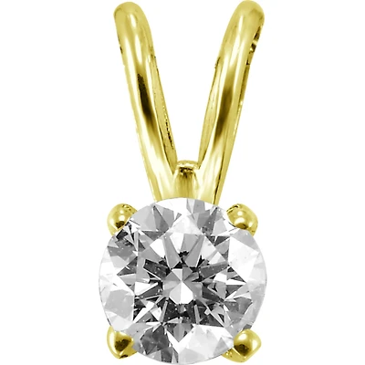 Pendentif sertis d'un diamant solitaire de 0.10 Carats - Or jaune 14K. Color: jaune | Doucet Latendresse