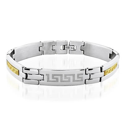Stainless steel bracelet with 18K gold. Color: white | Doucet Latendresse