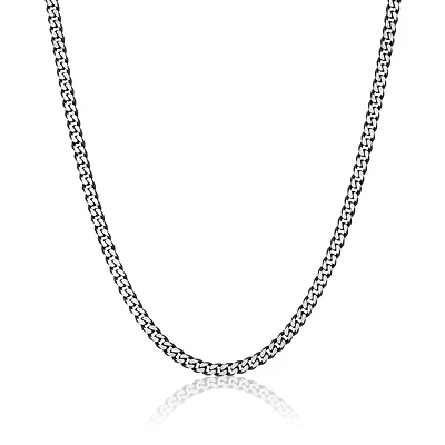 24-inch stainless steel curb chain. Color: silver | Doucet Latendresse
