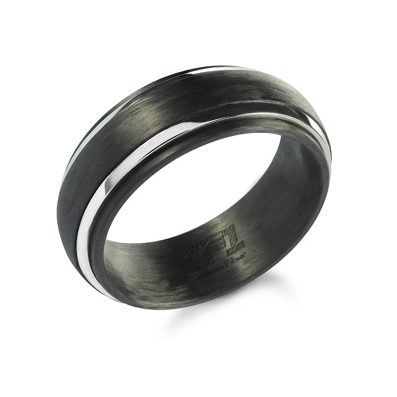 Jonc - Acier inoxydable & Fibre de carbone. Color: noir | Doucet Latendresse