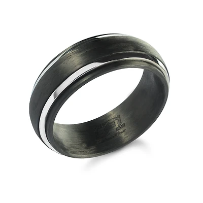 Jonc - Acier inoxydable & Fibre de carbone. Color: noir | Doucet Latendresse