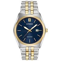 Montre Citizen Eco-Drive pour hommes - Cadran bleu avec verre mineral - Fonctions: Date | Doucet Latendresse