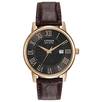 Citizen Watch Corso with Leather Bracelet and Stainless Steel Case - 40mm | Doucet Latendresse