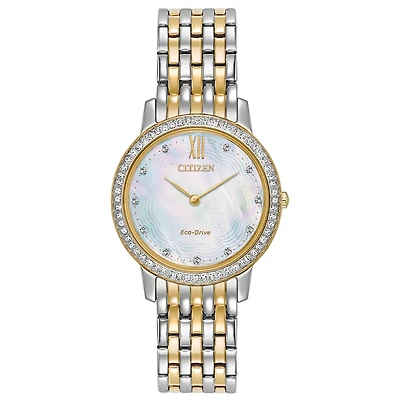 Citizen Eco-Drive watch for women - Mother-of-pearl dial with sapphire crystal | Doucet Latendresse