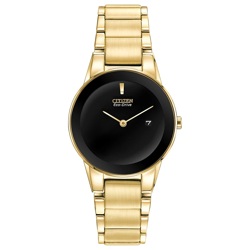 Citizen Eco-Drive watch for women - Black dial with mineral crystal and Date | Doucet Latendresse
