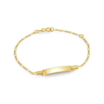 Identity bracelet for kids - 10K yellow Gold - 20x5mm, 1.5mm. Color: yellow | Doucet Latendresse
