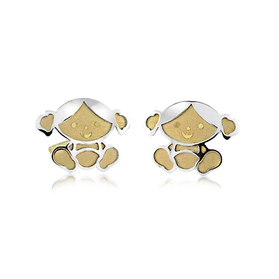 Boucles d'oreilles fillettes - Or jaune 10K. Color: jaune | Doucet Latendresse